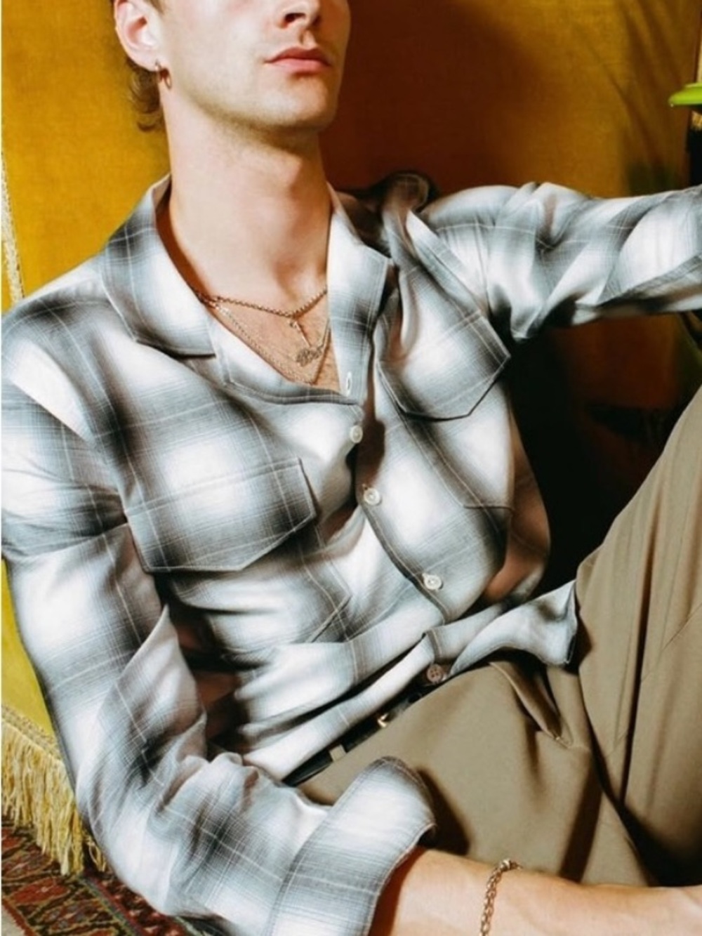 Basic Rights Camp‎ Collar Shirt in Check Grey